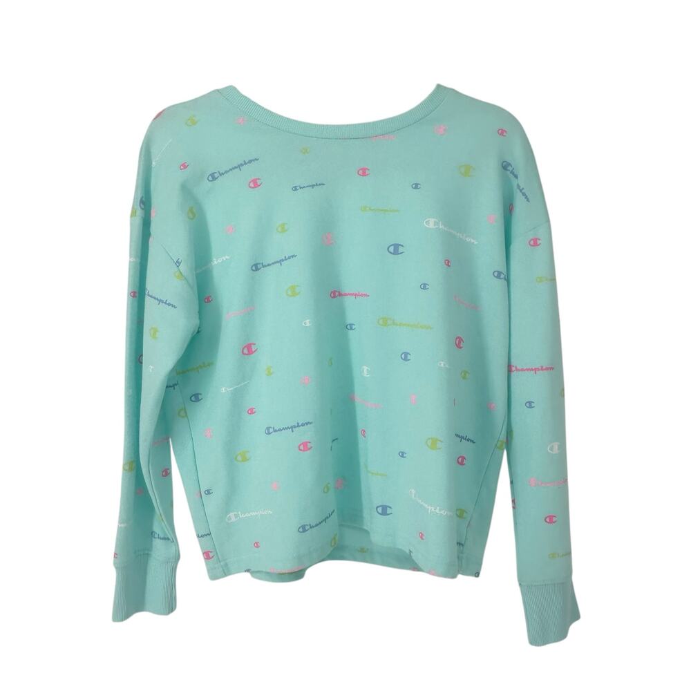 NEW Champion Girls Aquamarine Crew Neck Long Sleeve Sweatshirt Sz XL